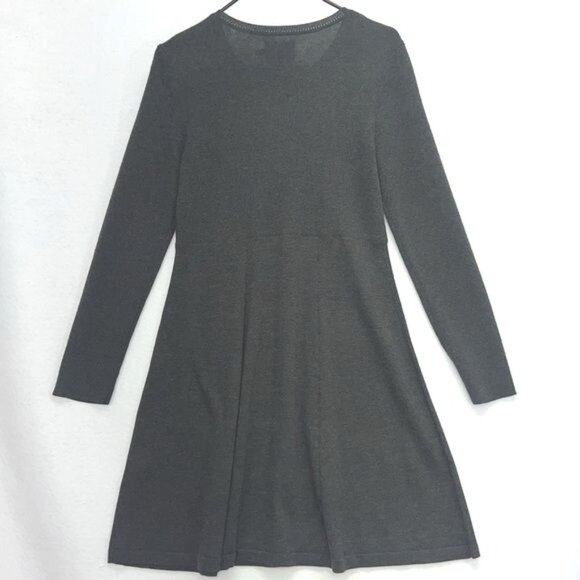 Eliza J Womens A-Line Embroidered Dress Acrylic Gray PL Elegant - Picture 2 of 9